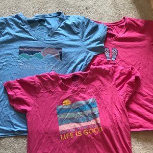 3 for 1 Life is Good v-neck Tees